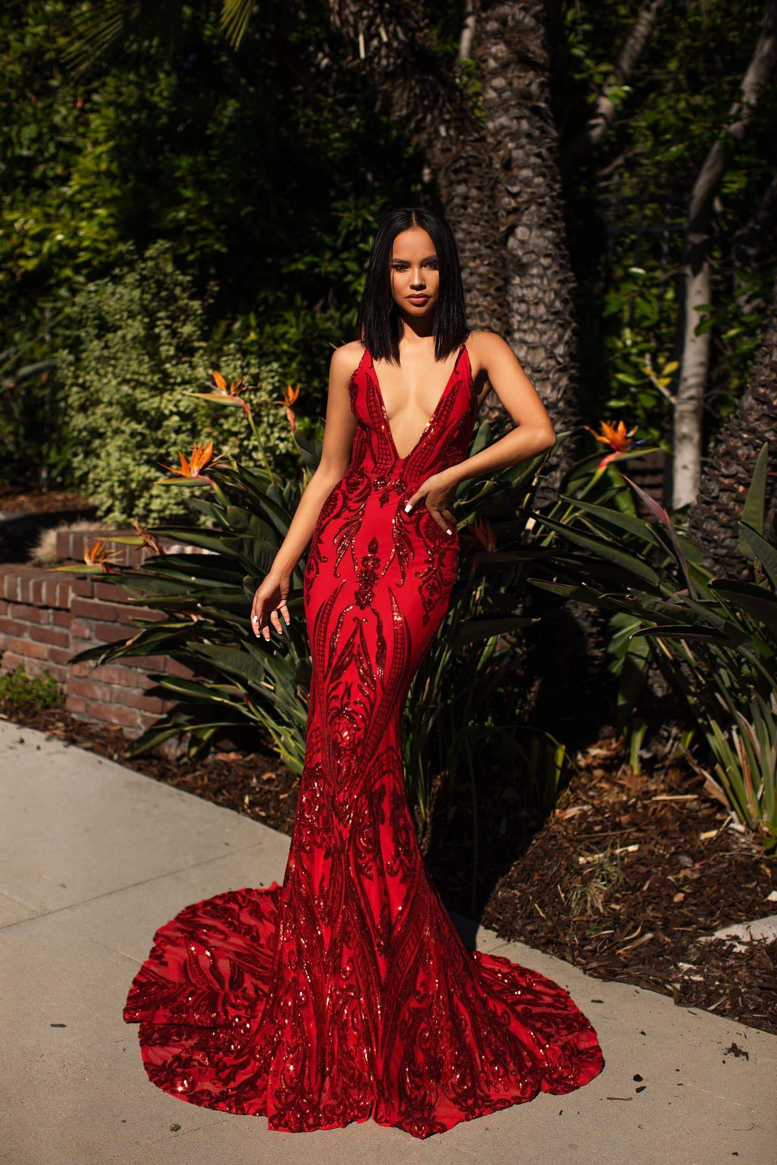 spændende massefylde skrivning A&N Luxe Ciara Red Sequin Gown | Afterpay | Zip Pay | Sezzle