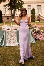 Athena Lilac Strapless Gown