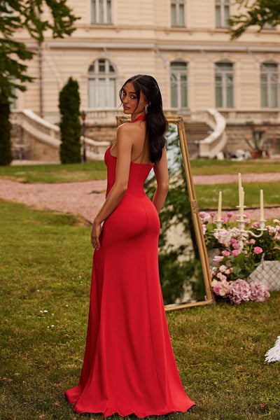 Bella - Red Alamour Made-To-Order Bella Red Halter Neck Gown | Afterpay | Klarna | Zip Pay