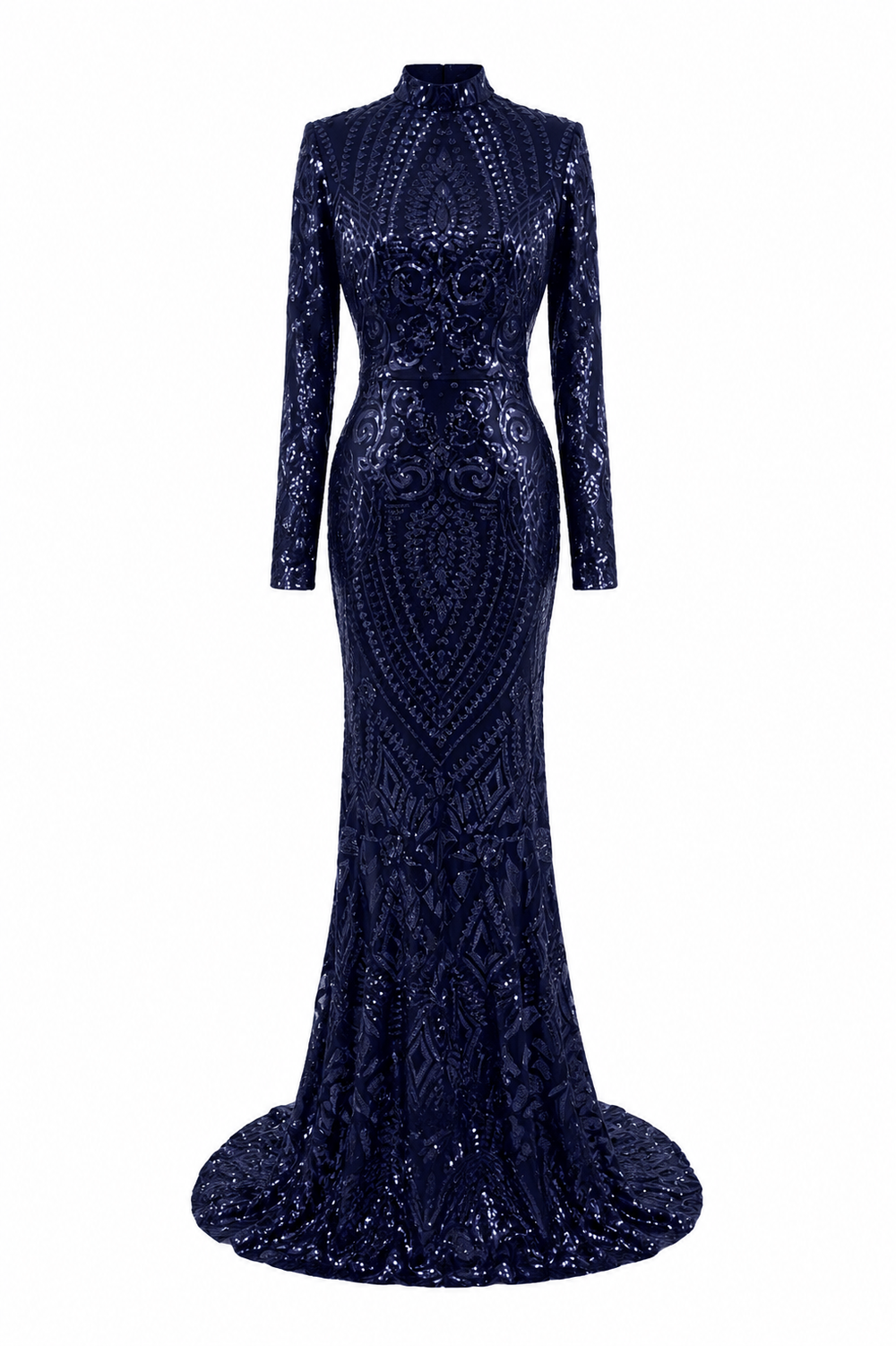 Cosimia Modest Navy Sequins Gown