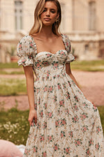 Calida Short Sleeve Floral Midi Dress