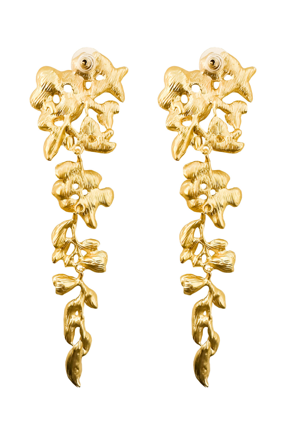 Alivia Gold Flower Drop Earrings
