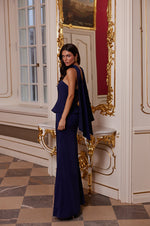 Portia Navy Two Piece Set with Scarf Alamour Made-To-Order Portia Navy Two Piece Set with Scarf