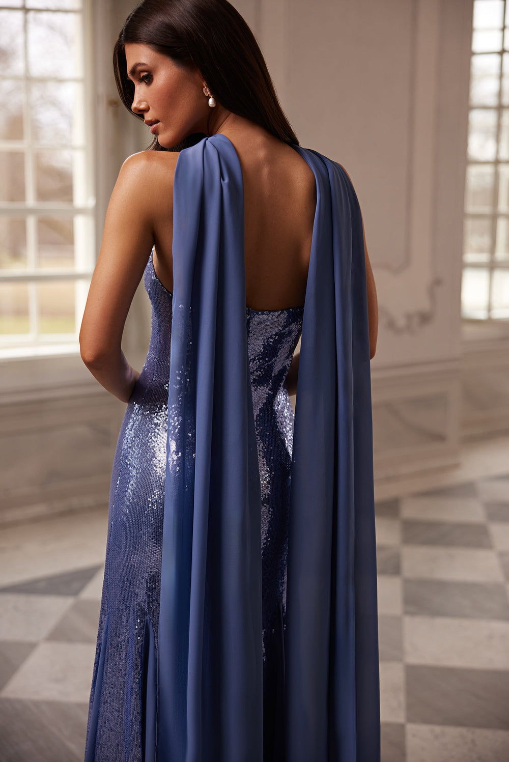 Reiss Strapless Sequins Maxi & Chiffon Scarf Alamour The Label Reiss Strapless Sequins Maxi & Chiffon Scarf Alamour The Label
