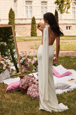 Sofia White Backless Gown