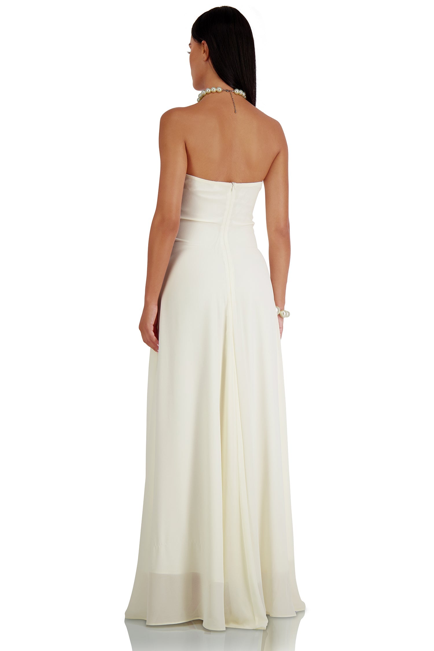 Ciana White Chiffon Maxi Dress