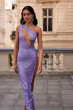 Kendra Lilac One-Shoulder Gown