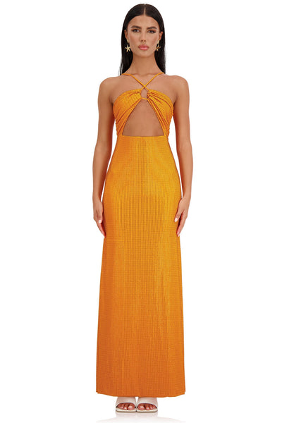 Miuccia Dress Alamour The Label Miuccia Orange Halter Neck Maxi Dress | Afterpay | Klarna | Zip Pay