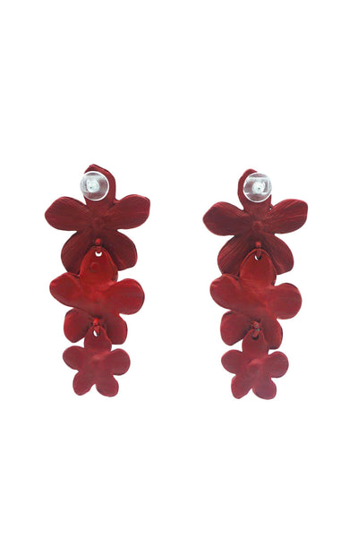 Carola Burgundy Flower Earrings Alamour The Label Carola Burgundy Flower Earrings | Afterpay | Klarna | Zip Pay