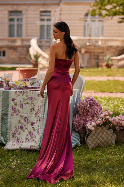 Sarah - Burgundy Alamour Made-To-Order Sarah Gown | Afterpay | Laybuy | Klarna | Zip Pay