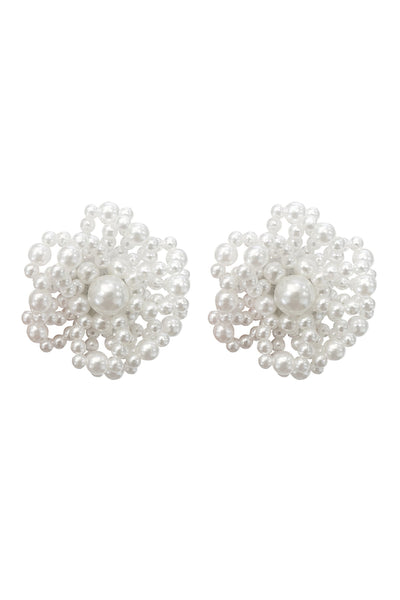 Audrina Pearl Flower Statement Earrings Alamour The Label Audrina Pearl Flower Earrings | Afterpay | Klarna | Zip Pay
