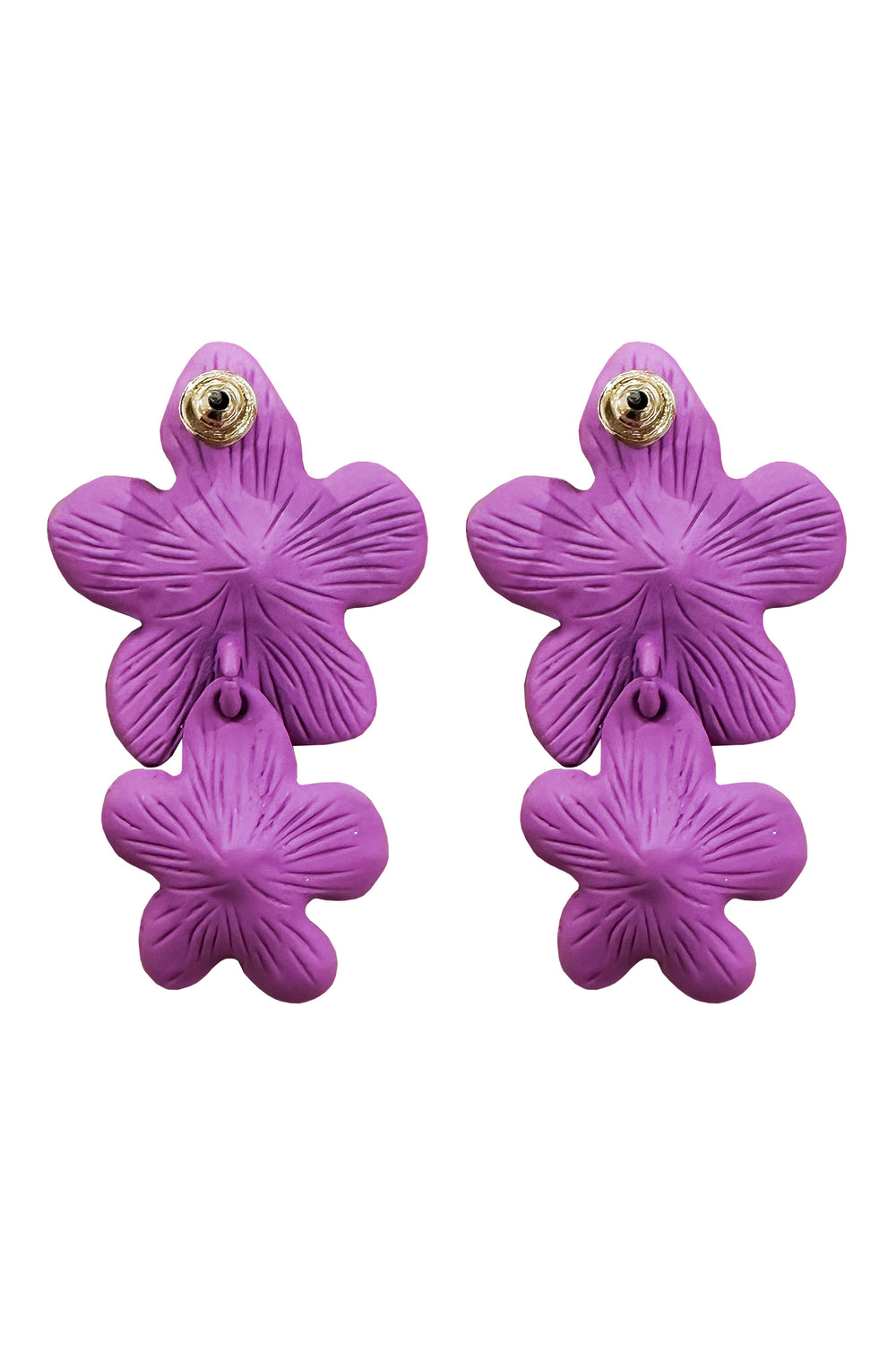 Shyla Purple Multi Flower Earrings