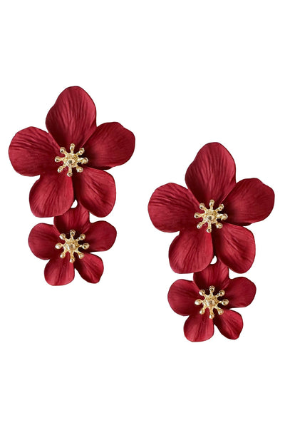 Shyla Red Multi Flower Earrings Alamour The Label Shyla Red Flower Earrings | Afterpay | Klarna | Zip Pay