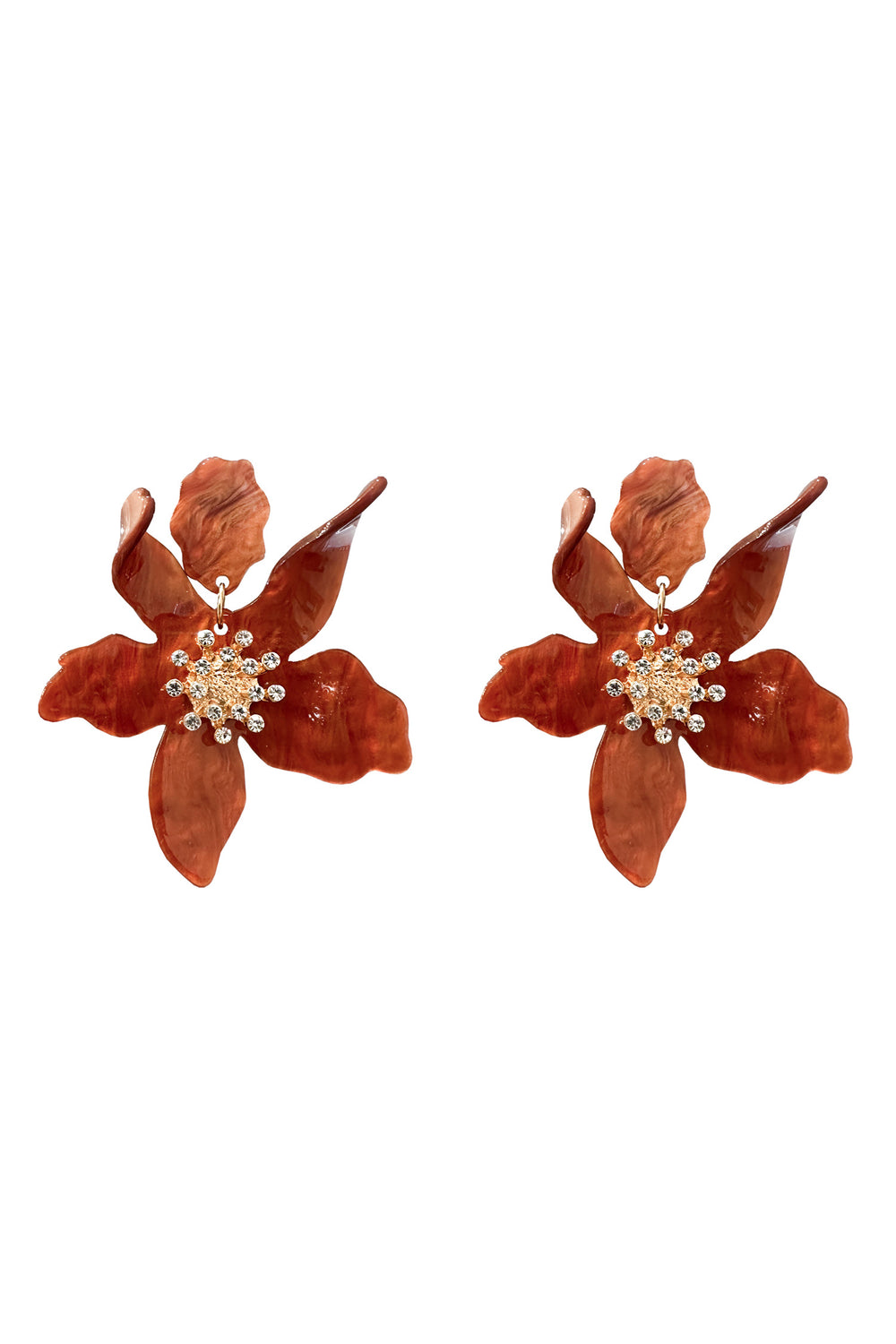 Briella Brown Flower Earrings