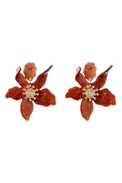 Briella Brown Flower Earrings Alamour The Label Briella Brown Flower Earrings | Afterpay | Klarna | Zip Pay