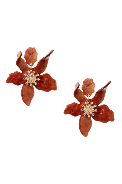 Briella Brown Flower Earrings Alamour The Label Briella Brown Flower Earrings | Afterpay | Klarna | Zip Pay