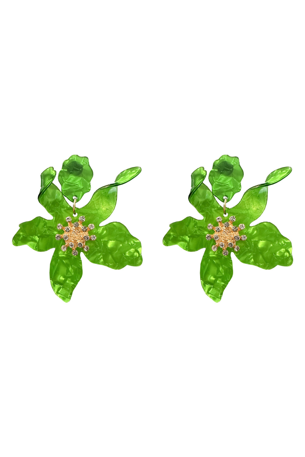 Briella Green Flower Earrings