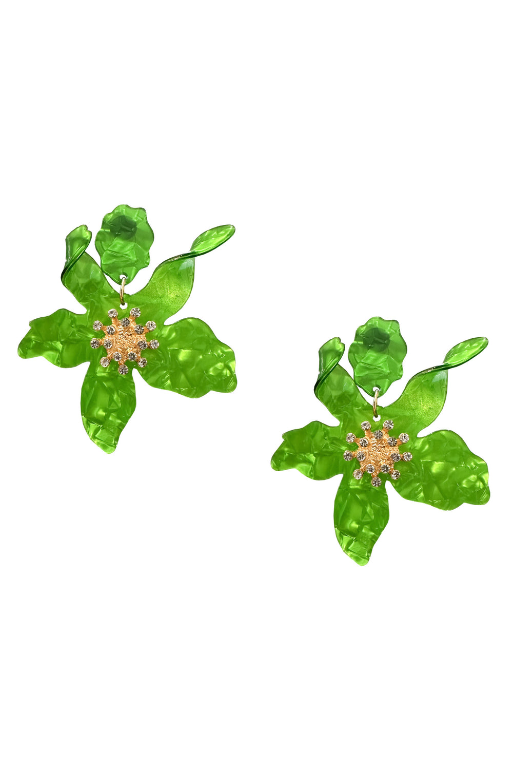Briella Green Flower Earrings