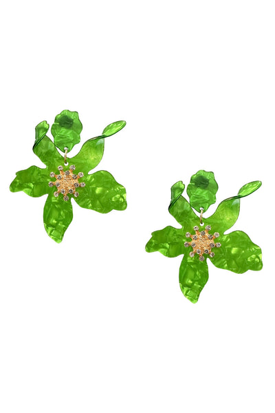 Briella Green Flower Earrings Alamour The Label Briella Green Flower Earrings | Afterpay | Klarna | Zip Pay