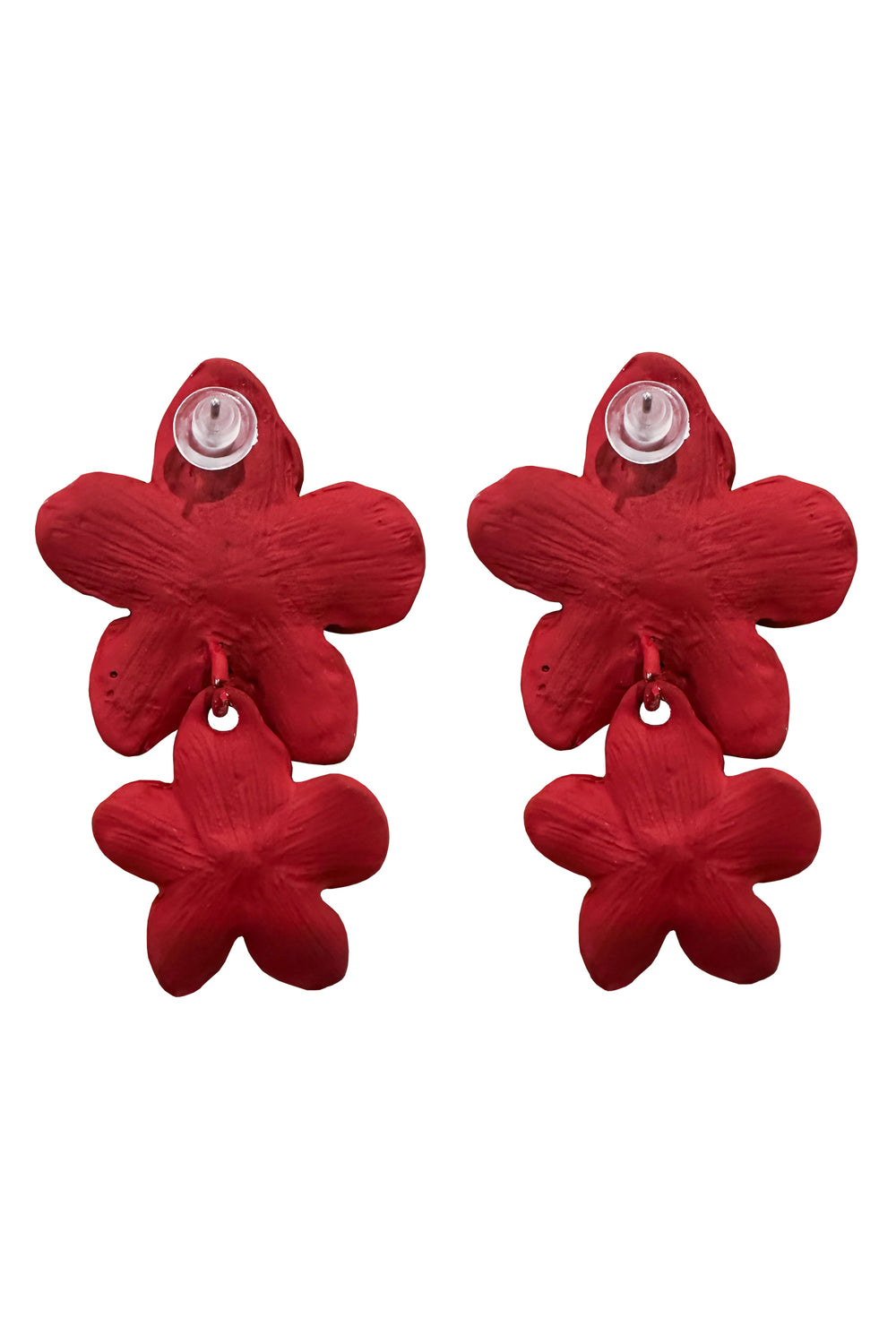 Shyla Red Multi Flower Earrings