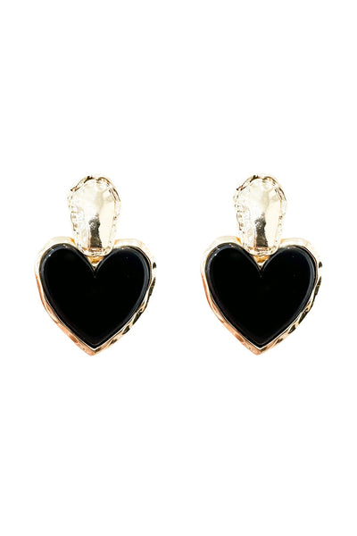 Noorain Black Heart Earrings Alamour The Label Noorain Black Heart Earrings | Afterpay | Klarna | Zip Pay