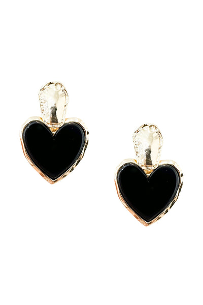 Noorain Black Heart Earrings Alamour The Label Noorain Black Heart Earrings | Afterpay | Klarna | Zip Pay