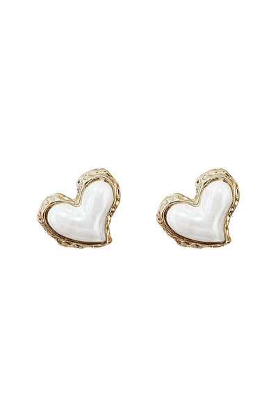 Ramiza White Heart Earrings Alamour The Label Ramiza White Heart Earrings | Afterpay | Klarna | Zip Pay