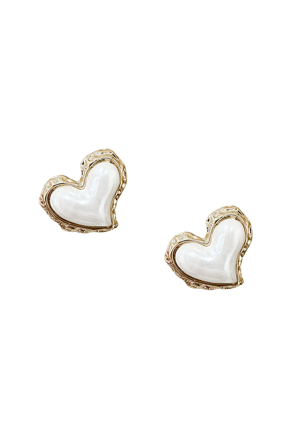Ramiza White Heart Earrings