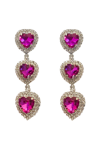 Miliani Fuchsia Diamante Earrings Alamour The Label Miliani Fuchsia Flower Drop Earrings | Afterpay | Klarna | Zip Pay