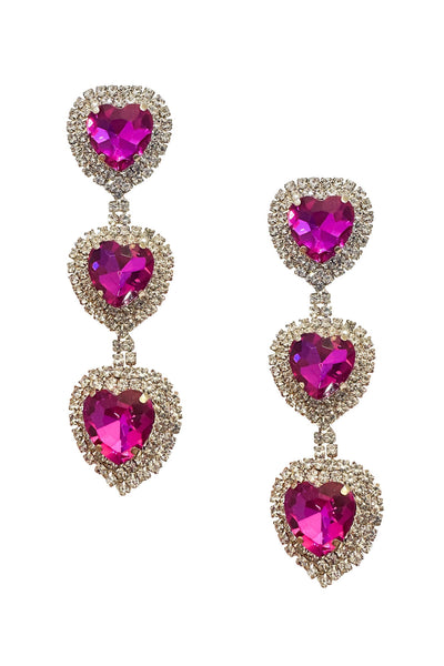 Miliani Fuchsia Diamante Earrings Alamour The Label Miliani Fuchsia Flower Drop Earrings | Afterpay | Klarna | Zip Pay