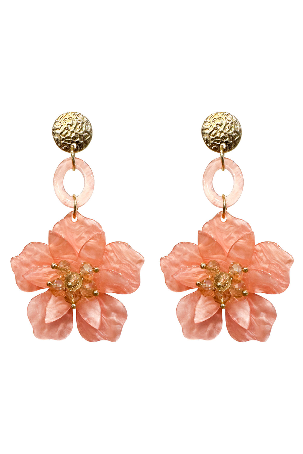 Petra Baby Pink Flower Drop Earrings