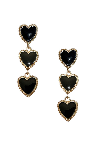 Shirley Black Heart Earrings Alamour The Label Shirley Black Heart Earrings | Afterpay | Klarna | Zip Pay