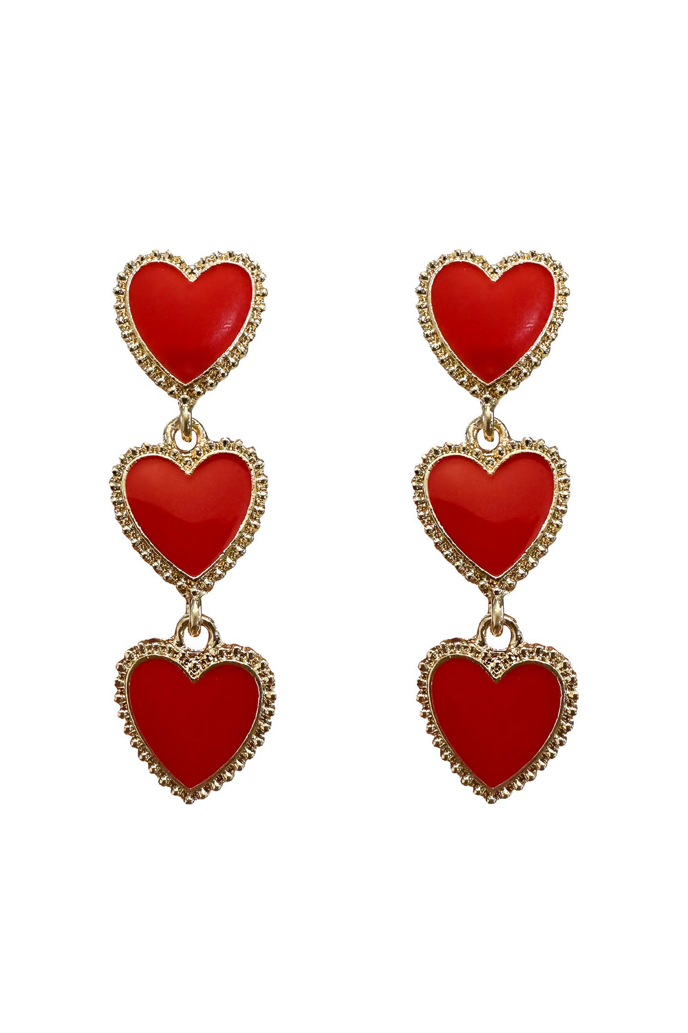 Shirley Red Heart Earrings