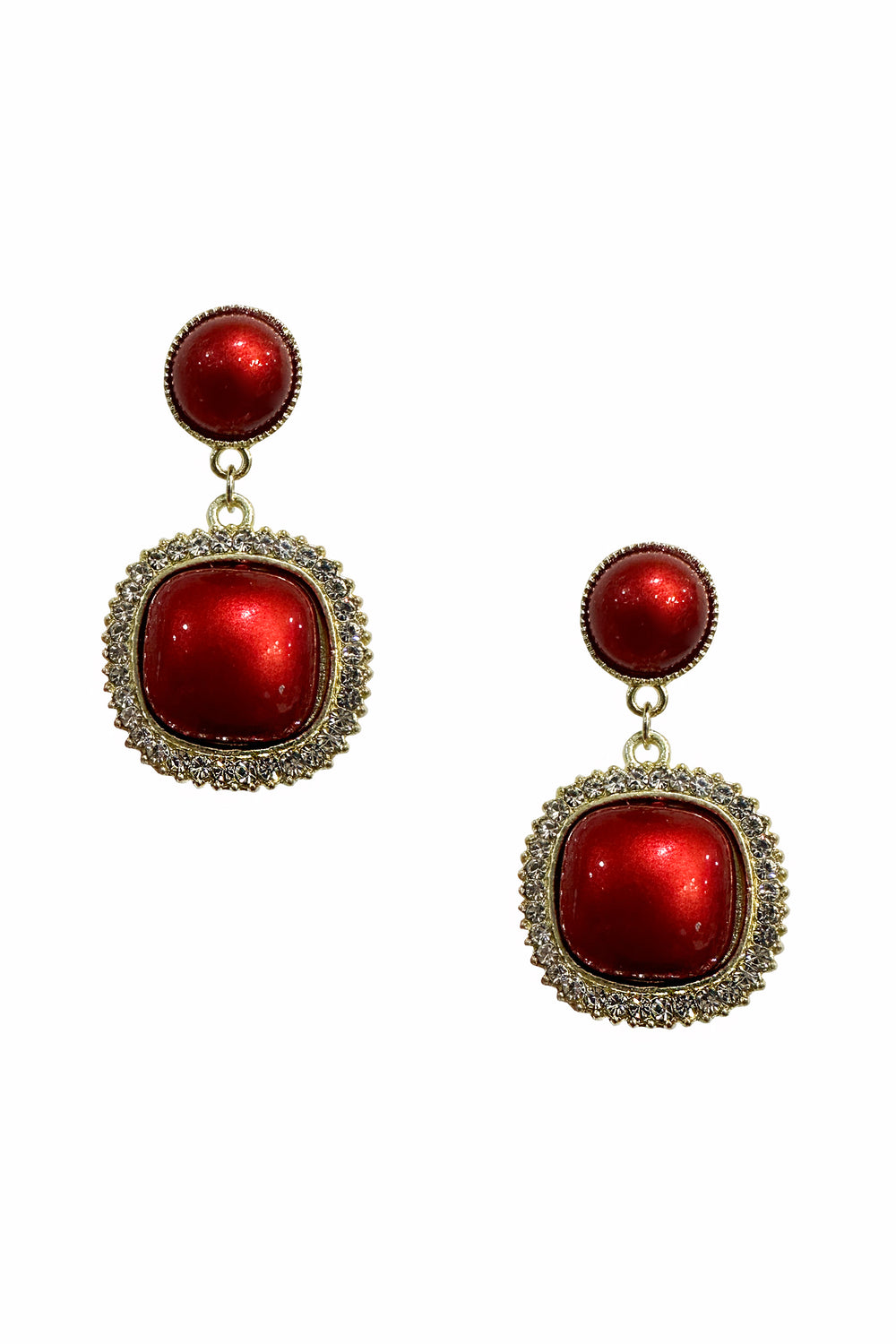 Mariella Red Diamante Earrings