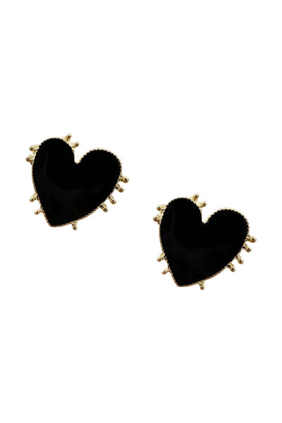 Gabbie Black Heart Earrings Alamour The Label Gabbie Black Heart Earrings | Afterpay | Laybuy | Klarna | Zippay