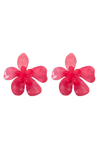 Kimberly Hot Pink Statement Earrings Alamour The Label Kimberly Hot Pink Acrylic Flower Earrings | Afterpay | Laybuy