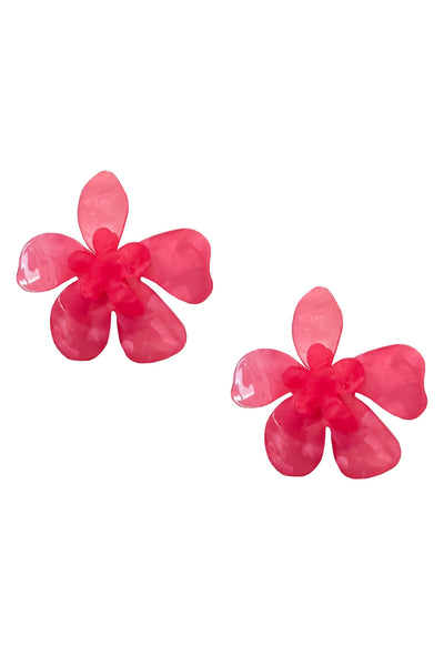 Kimberly Hot Pink Statement Earrings Alamour The Label Kimberly Hot Pink Acrylic Flower Earrings | Afterpay | Laybuy