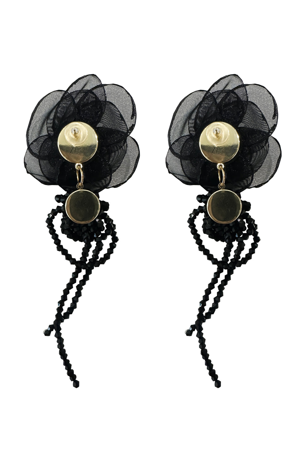 Ciana Black Flower Earrings