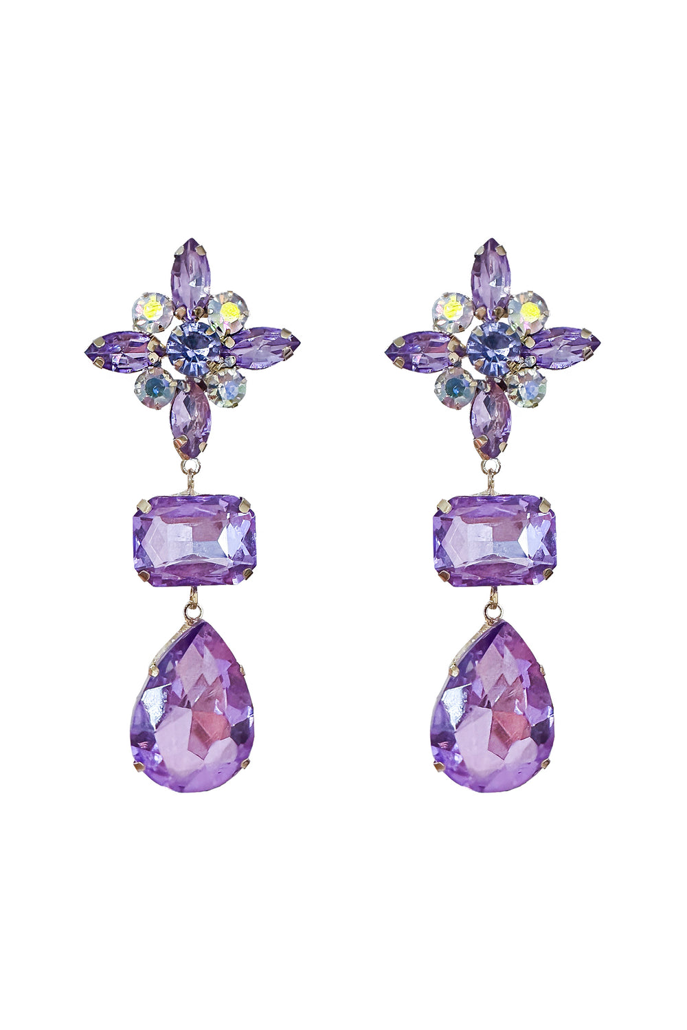 Jeannette Purple Gem Earrings