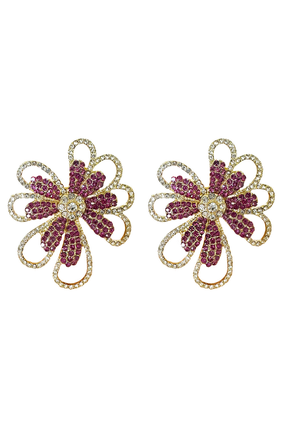 Sarah Fuchsia Flower Earrings