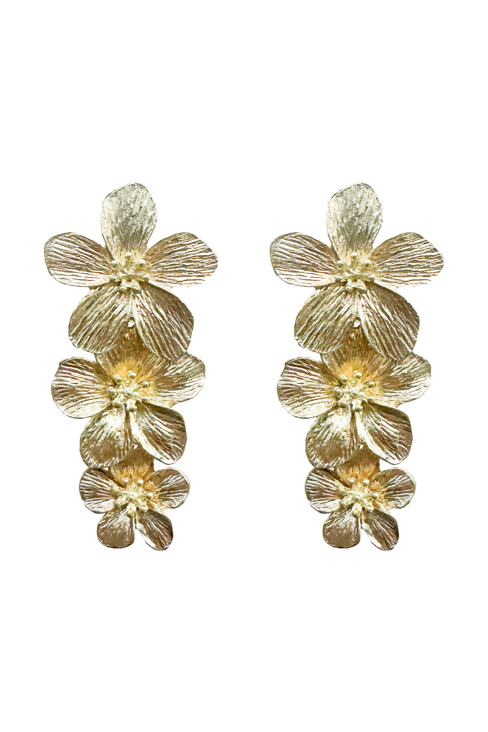 Carola Gold Multi Flower Earrings