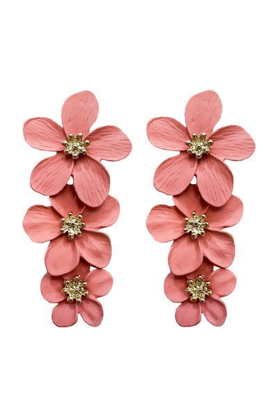 Carola Pink Flower Earrings Alamour The Label Carola Pink Flower Earrings | Afterpay | Klarna | Zip Pay