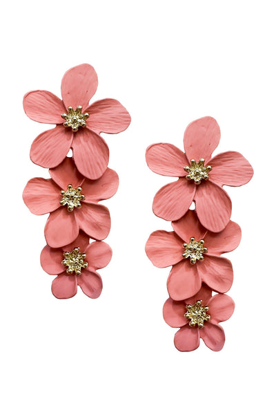 Carola Pink Flower Earrings Alamour The Label Carola Pink Flower Earrings | Afterpay | Klarna | Zip Pay