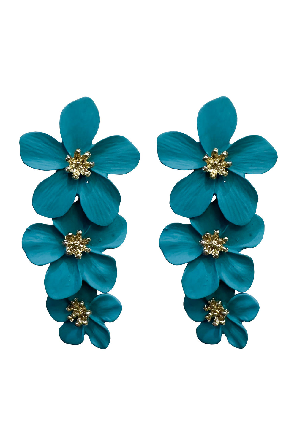 Carola Teal Flower Earrings