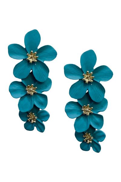 Carola Teal Flower Earrings Alamour The Label Carola Teal Flower Earrings | Afterpay | Klarna | Zip Pay