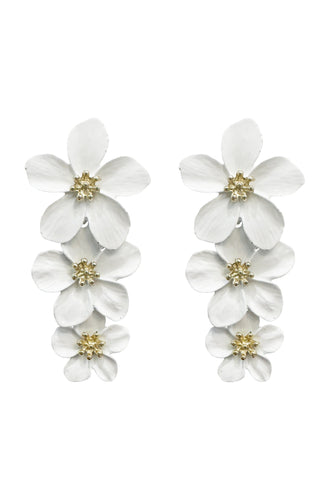 Niki White Flower Drop Earrings Alamour The Label Niki White Flower Drop Earrings | Afterpay | Klarna | Zip Pay