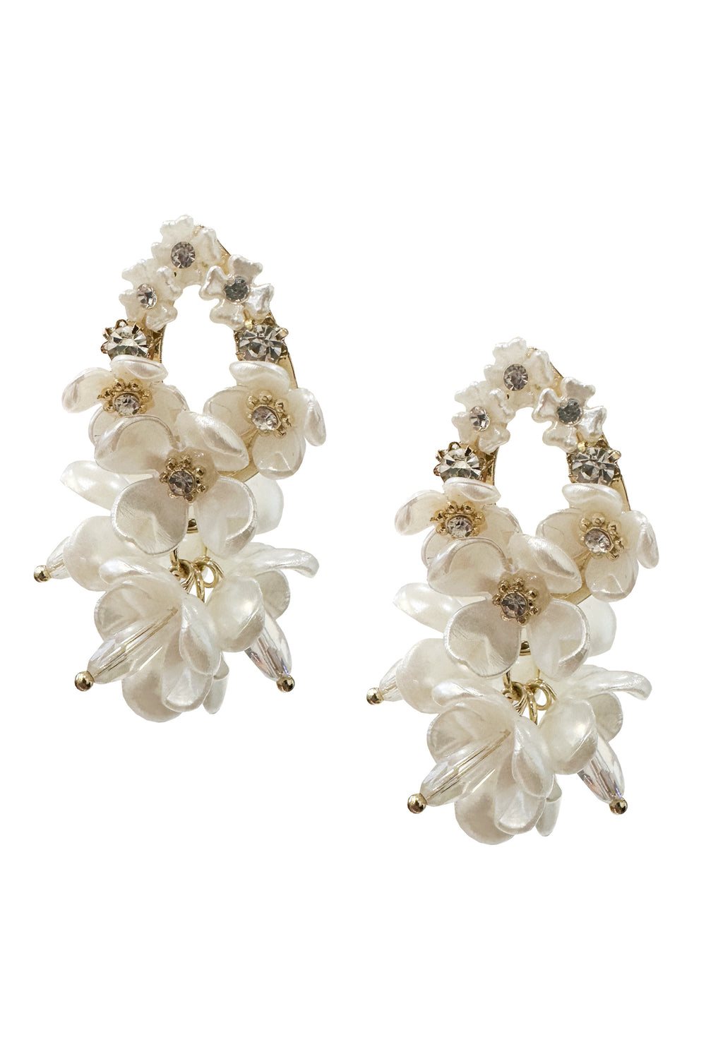 Madison White Flower Earrings