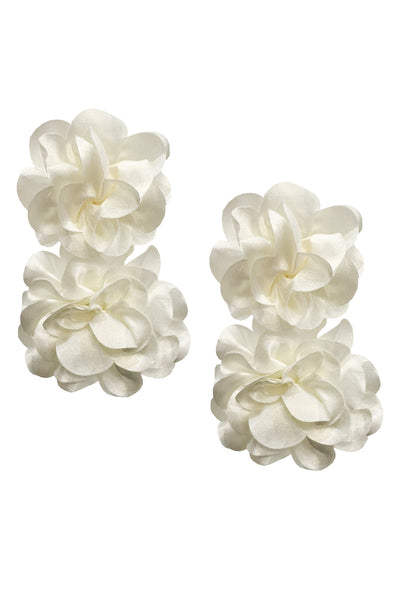 Meghan Cream Flower Drop Earrings Alamour The Label Meghan Cream Flower Drop Earrings | Afterpay | Klarna | Zip Pay
