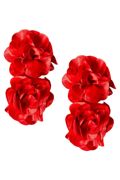 Meghan Red Flower Drop Earrings Alamour The Label Meghan Red Flower Drop Earrings | Afterpay | Klarna | Zip Pay