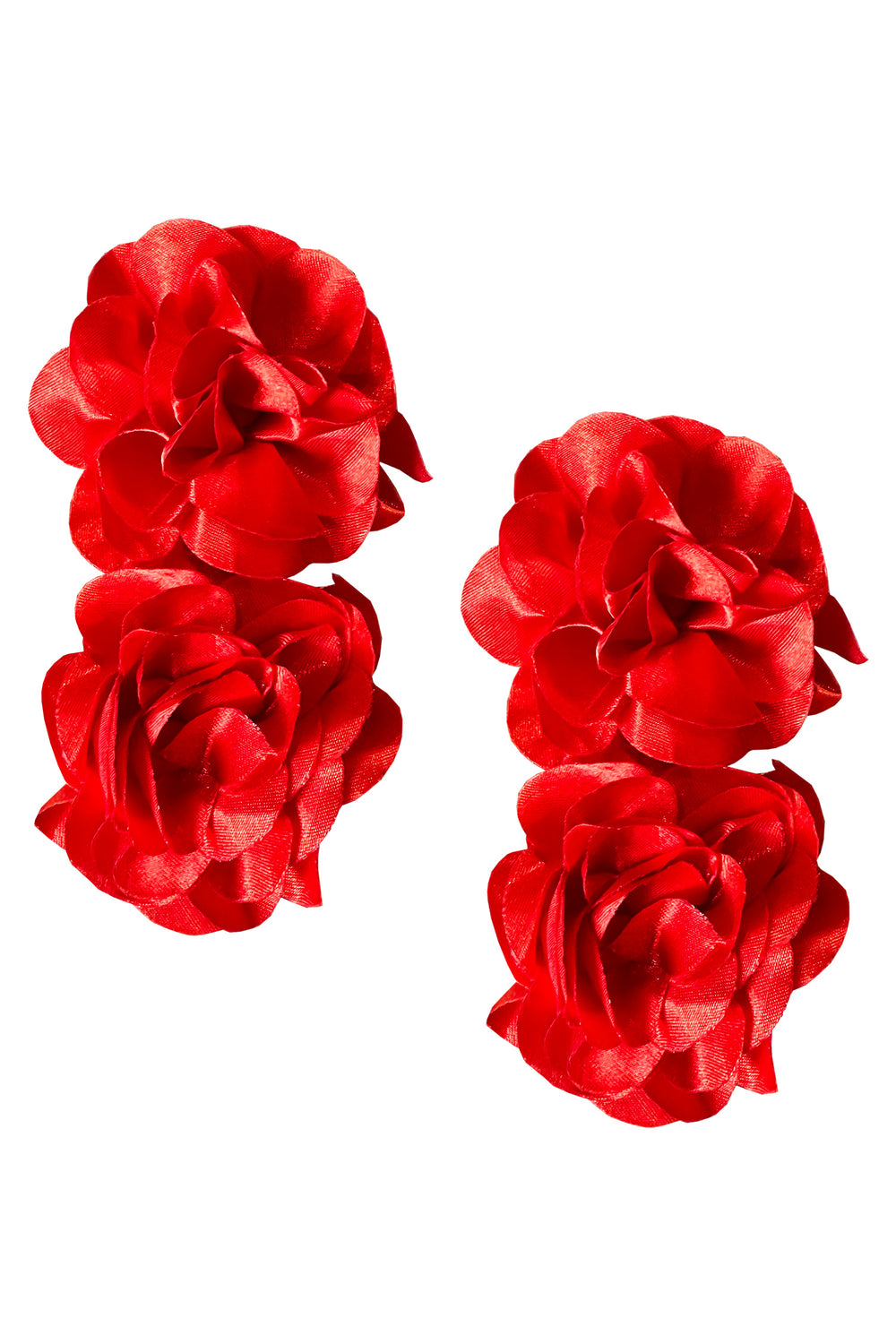 Meghan Red Flower Drop Earrings
